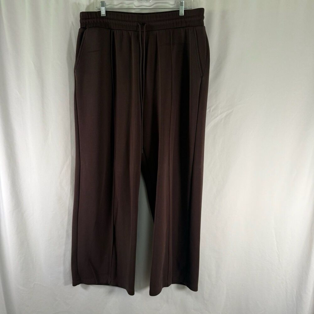 T by Talbots Wide Leg Pants Women's 2X Purple Pull On Drawstring Modal Blend